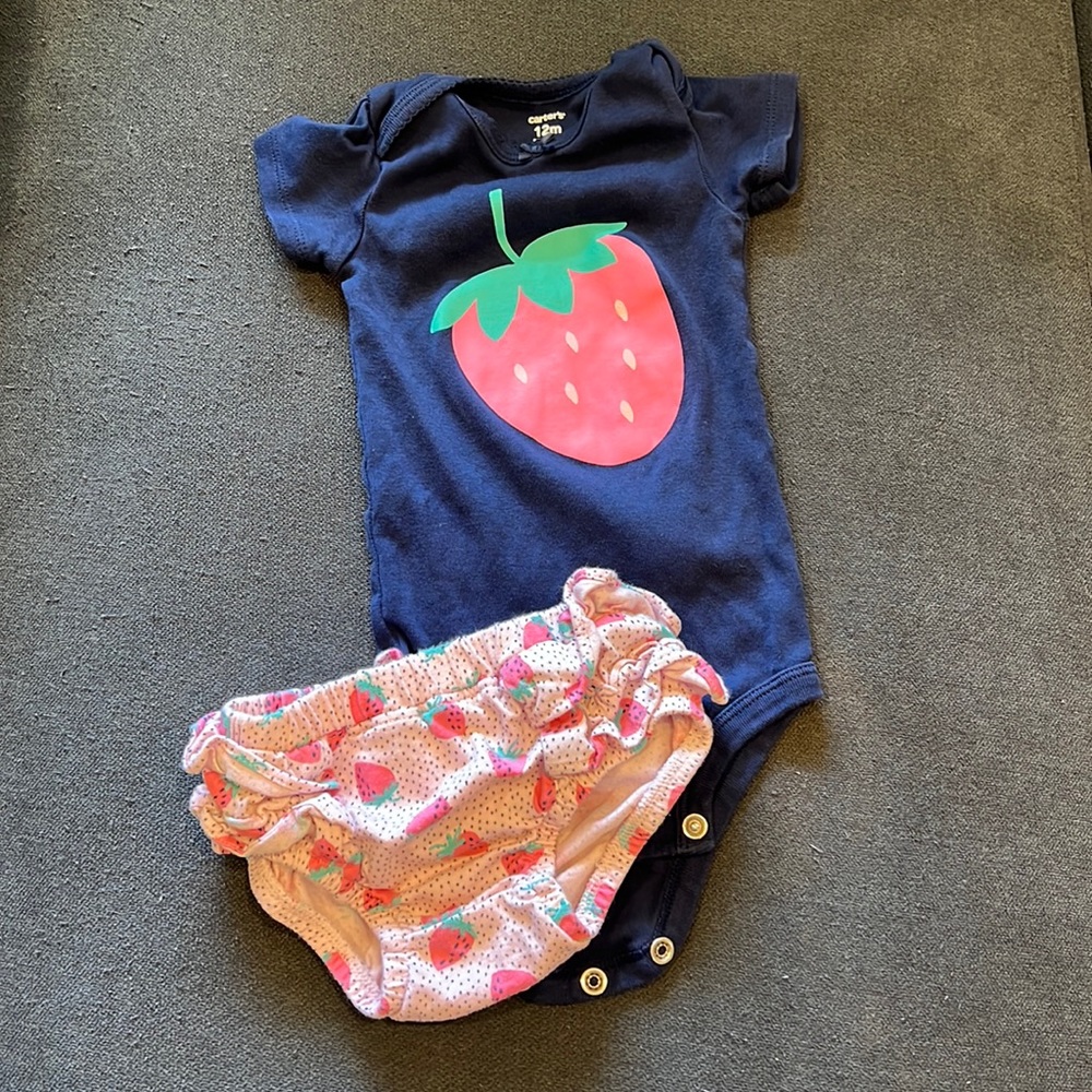 12M girls onesie with matching bloomers